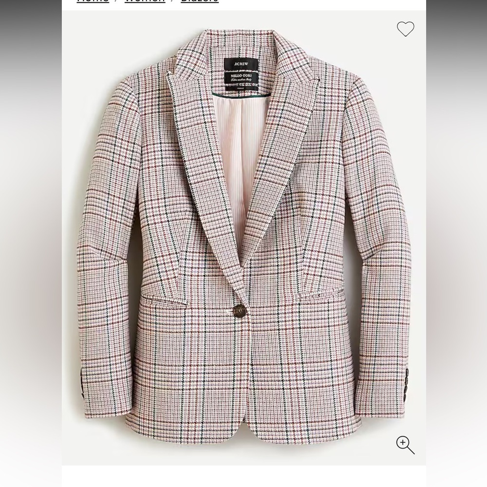 J.Crew Parke blazer in ivory plaid Italian wool